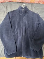 Kastane】ハイネックリバーシブルボアブルゾン ネイビー×オレンジ 
