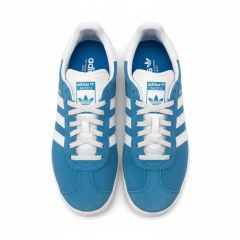 adidas GAZELLE ブラウン×ライトブルー スニーカー箱無し - メルカリ