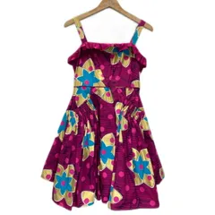 【中古】　MARC BY MARC JACOBS　ワンピース　ノースリーブ　ショート丈　バックジップ　フレア　フリル　総柄　ドット　ボタニカル　古着　/2495のサムネイル