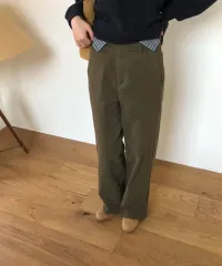 ピーチ起毛 パンツ(カーキ M)
