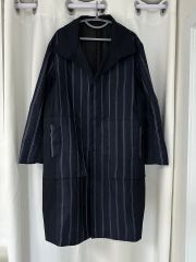 LUCIO VANOTTI ストライプ ダブルブレストコート　イタリア製 LUCIO VANOTTI ストライプ ダブルブレストコート イタリア製 - メルカリ
