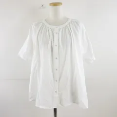 SEASON REASON by lin.&red シャツ オーバーサイズ フレンチスリーブ 半袖 白 LL *A252