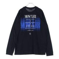 QR鑑定済み モンクレール 長袖 Tシャツ センタープリント 刺繍ロゴ