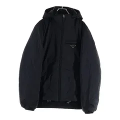 PRADA プラダ RE-NYLON リナイロン トライアングルロゴプレート パファー ダウンジャケット ブラック SGN955 PRADA (プラダ) RE-NYLON リナイロン トライアングルロゴプレート