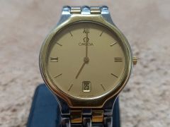 IW7】OMEGA デビル シンボル コンビカラー クォーツ 腕時計 稼働品 