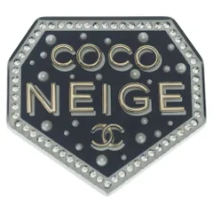 CHANEL (シャネル) COCO NEIGE ブローチ ピンバッジ ブラック シルバーのサムネイル