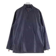 HERMES (エルメス) ハーフジップシャツ ヘリンボーン パープルグレー コットンのサムネイル