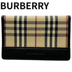 BURBERRY ブラックレザーノバチェック 名刺入れ - メルカリ