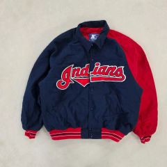 MLB クリーブランド インディアンス サテンジャケット XL 未使用