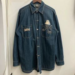 STUSSY デニムシャツ XL ロゴプリント - メルカリ