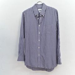 美品 GIANNETTO ギンガムチェック ホリゾンタルカラーカッタウェイ 