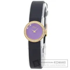 Dior ディオール CD040170 ラ デ ドゥ ディオール 腕時計 K18PG 革xサテン ダイヤモンド レディース [中古]