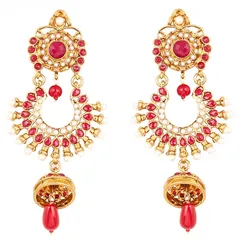 【新品】 試金石インディアンボリウッドワイドマジカルJhumki結婚式のジュエリーイヤリング女性のためのアンティークゴールドトーン
