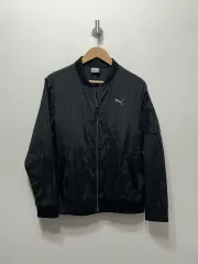 PUMA プーマ ブラック ウィンドブレーカー ジャケット L