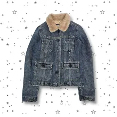 S Abercrombie アバクロンビー デニム ファー ジャケットのサムネイル