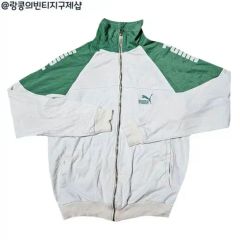 PUMA トラックジャケット ジャージ 企業ロゴ 白緑 ナンバリング M 