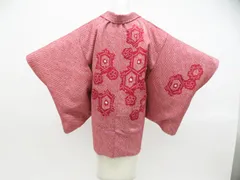 【一輝堂】羽織 総絞り 花 羽織紐付 着物 正絹  身丈約80.0cm 裄丈約63.0cm 26z04-2084