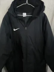 NIKE ブラック フード ロング ダウンジャケット