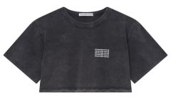 alexanderwang ブラック ダークグレー クロップドTシャツ - メルカリ