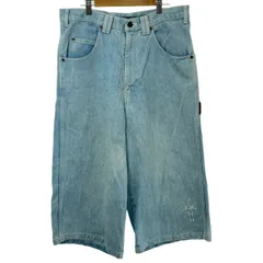 【中古】　DOG TOWN　ハーフパンツ　短パン　デニム　ジップフライ　無地　ワンポイント　刺しゅう　オーバーシルエット　ストリート　古着　/4384のサムネイル