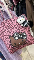 ハローキティ ピンク レオパード トートバッグ + キティファーキーホルダー