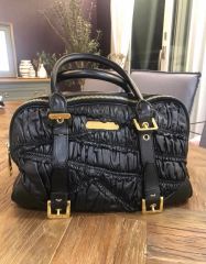 08SS ISSEY MIYAKE leather nylon bag BK - メルカリ