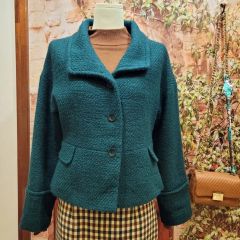 元町ゼラール ソフトラムレザー リバーシブル ラウンドカラー