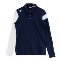DESCENTE デサントゴルフ ポロシャツ 長袖 ブラック レディース L