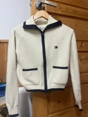 グローブ アイボリー ニット ジップアップ カーディガン
