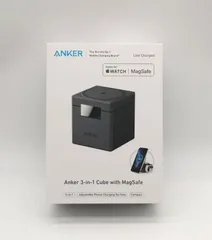 新品！Anker 3-in-1 Cube with MagSafe: マグネット式 3-in-1 ワイヤレス充電ステーション/USB急速充電器付属/ワイヤレス出力/Apple Watch