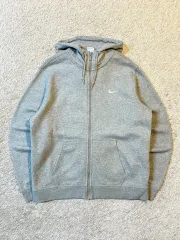 XL NIKE 新モデル スウッシュ 起毛 フリース フルジップアップ フーディー グレー