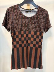 90s FENDI フェンディ ロゴ ズッカ柄 パイル ポロシャツ FENDI - 90s FENDI フェンディ ロゴ ズッカ柄 パイル ポロシャツの通販