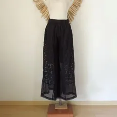 【new】シアレース フレアーパンツ●ブラックのサムネイル