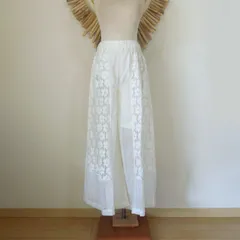 【new】シアレース フレアーパンツ●ホワイトのサムネイル