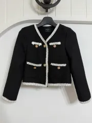 ブラックツイードジャケット ゴールドボタン装飾