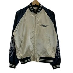HARLEY DAVIDSON 別珍 ベロア スカジャン フレイム M ブラック - メルカリ