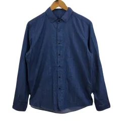 ブルーワーク BLUE WORK シャツ カジュアル スナップダウン デニム インディゴ 無地 長袖 XL 青 紺 ブルー ネイビーのサムネイル