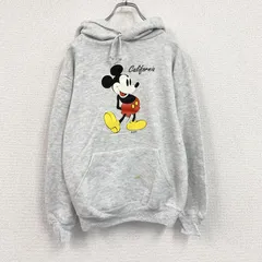 80s～　Velva Sheen　Disney　ミッキーマウス　スウェットパーカー/フーディー　霜降りグレー　Mサイズ　古着
