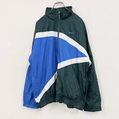 90s　NIKE　ナイキ　フルジップナイロンジャケット　スウッシュ　デカロゴ　ヴィンテージ　マルチカラー　Lサイズ　古着