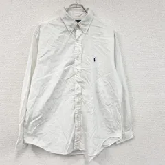Ralph Lauren　ラルフローレン　CLASSIC FIT　長袖ボタンダウンシャツ　白　ホワイト　43サイズ　古着