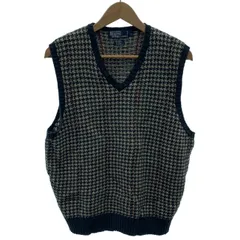 【中古】　POLO by RALPH LAUREN　ベスト　レイヤード　Vネック　総柄　千鳥格子　古着　/1272