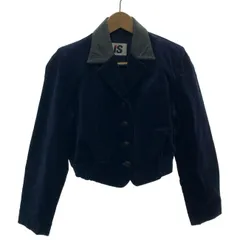 【中古】　i.s. ISSEY MIYAKE　コーデュロイジャケット　80s vintage　80年代　OLD　襟レザー　無地　細畝　日本製　ドメスティック　古着　/2497のサムネイル