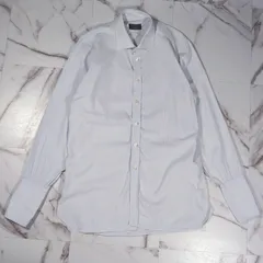 TURNBULL & ASSER BESPOKE ダブルカフス イングランド製 L/Sシャツ ストライプ M相当 オーダー品 ブルー×ホワイトのサムネイル