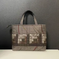 ハンドメイド　着物リメイク　パッチワークトートバッグ　29 大島紬