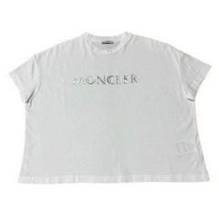 美品モンクレール シルバーロゴ レディース ホワイト XS Tシャツ 5S461 
