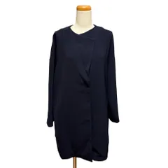 ジーナシス JEANASIS ノーカラーコート ストレッチ F 紺 ネイビー JS071032SL /MZ■ECB001のサムネイル