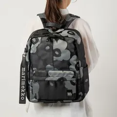 新品 マリメッコ Marimekko リュックサック ウニッコ ZIP TOP BACKPACK グレー/ダークグレー/ブラック
