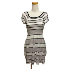 マリークワント MARY QUANT ボーダー ニットワンピース M 灰 グレー 261-402332-020-3 /MZ ■GY99