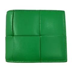 ♪Bottega Veneta ボッテガヴェネタ 二つ折り 札入れ マキシイントレチャート グリーン