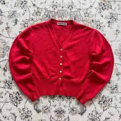 ballsey ジオメトリックボーダーレース フレアスリーブカーディガン